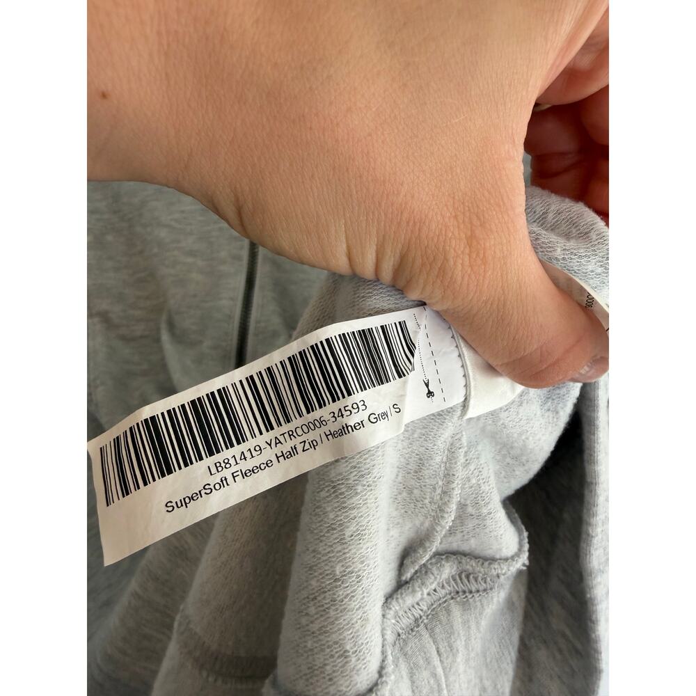 Quince SuperSoft Fleece Half Zip Heather Grey Size S Small - Picture 7 of 7
